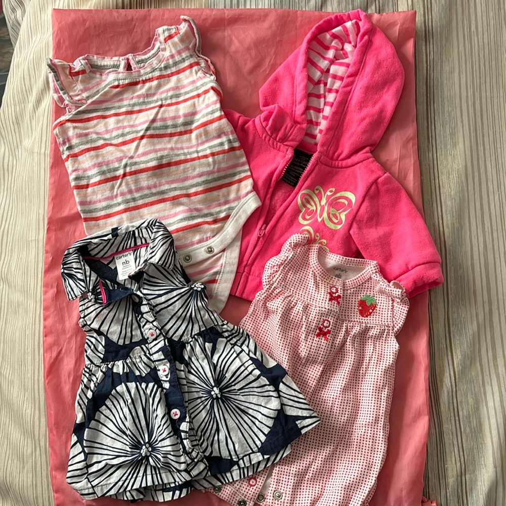 5 summer baby girl pieces - NB to 3 mo